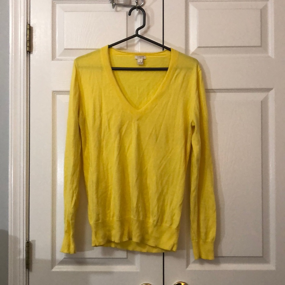 Womens JCREW vneck sweater yellow size M